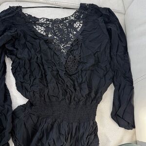 Surf Gypsy Amazing and Sexy Black Crochet Swim Coverup